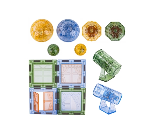 WOOPIE Klocki Magnetyczne Konstrukcyjne Świecące 3D Świat Zwierząt 124el.