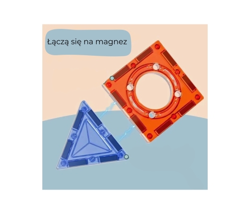 WOOPIE Klocki Magnetyczne Konstrukcyjne 3D Zestaw Edukacyjny Tor Kulkowy 113 el.
