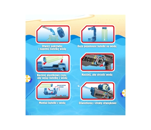 WOOPIE Pistolet na Wodę Elektryczny Automatyczny Merkury