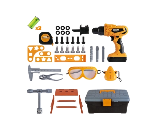 WOOPIE Zestaw Narzędzi Małego Majsterkowicza z Wkrętarką w Walizce 39el.