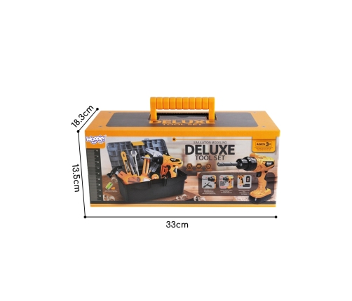 WOOPIE Zestaw Narzędzi Małego Majsterkowicza z Wkrętarką w Walizce 39el.