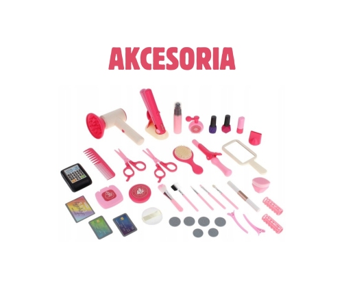 WOOPIE Salon Fryzjerski Kosmetyczka w Kuferku 2w1 43 el.