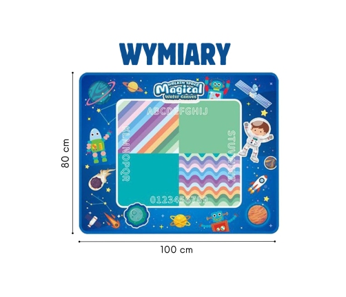 WOOPIE Mata Wodna do Malowania XXL 100x80cm Kosmos Niebieska