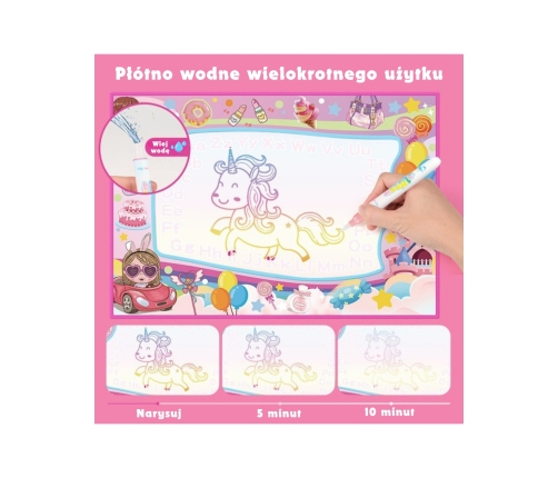 WOOPIE Mata Wodna do Malowania 2w1 XXL 100x70cm Świeci w Ciemności