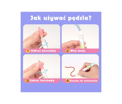 WOOPIE Mata Wodna do Malowania 2w1 XXL 100x70cm Świeci w Ciemności