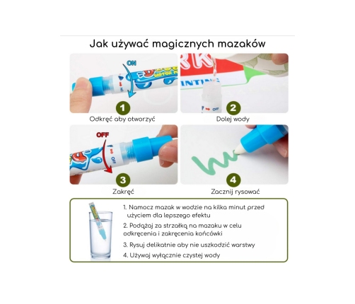 WOOPIE Mata Wodna do Malowania 2w1 XXL Dwustronna Zwierzęta