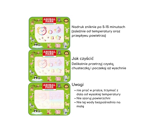 WOOPIE Mata Wodna do Malowania 2w1 XXL Dwustronna Zwierzęta