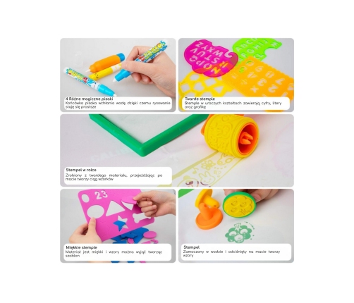 WOOPIE Mata Wodna do Malowania 2w1 XXL Dwustronna Zwierzęta