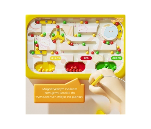 WOOPIE Tablica Magnetyczna Montessori Labirynt Krab Pomarańczowa