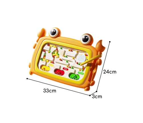 WOOPIE Tablica Magnetyczna Montessori Labirynt Krab Pomarańczowa