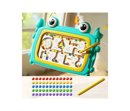 WOOPIE Tablica Magnetyczna Montessori Labirynt Krab Turkusowa