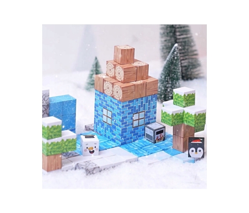 WOOPIE Klocki Magnetyczne Konstrukcyjne Zimowy Świat klocków