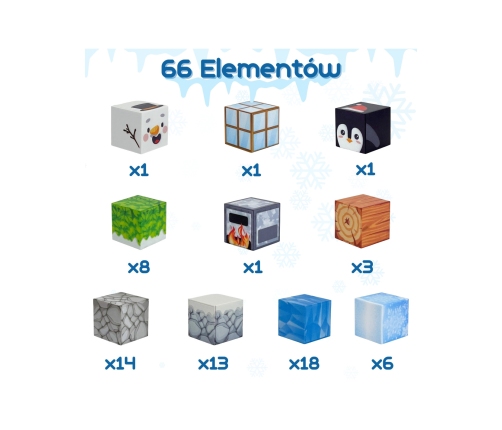 WOOPIE Klocki Magnetyczne Konstrukcyjne Zimowy Świat klocków