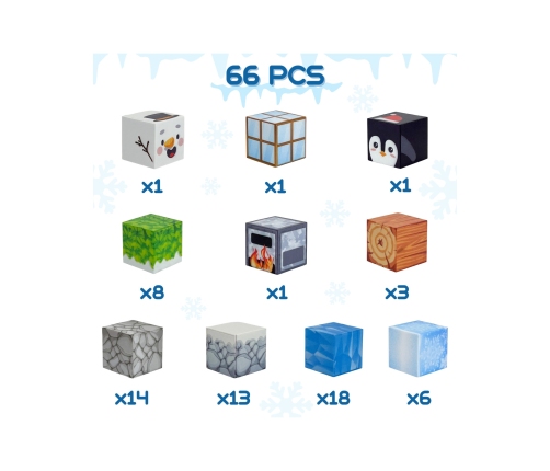 WOOPIE Klocki Magnetyczne Konstrukcyjne Zimowy Świat klocków