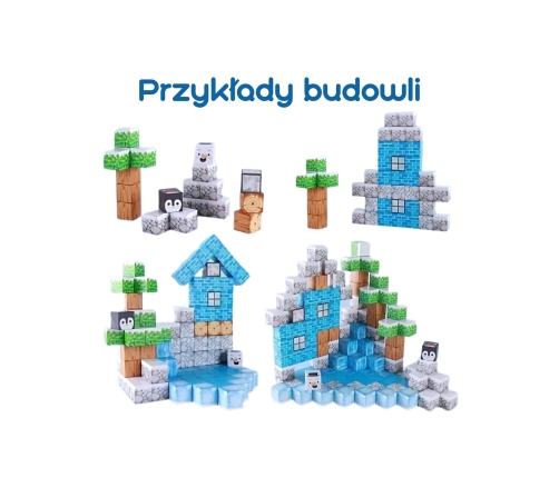 WOOPIE Klocki Magnetyczne Konstrukcyjne Zimowy Świat klocków