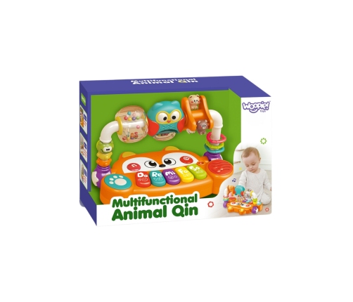 WOOPIE BABY Interaktywne Pianino Edukacyjne Sensoryczne Lisek LED Grzechotki