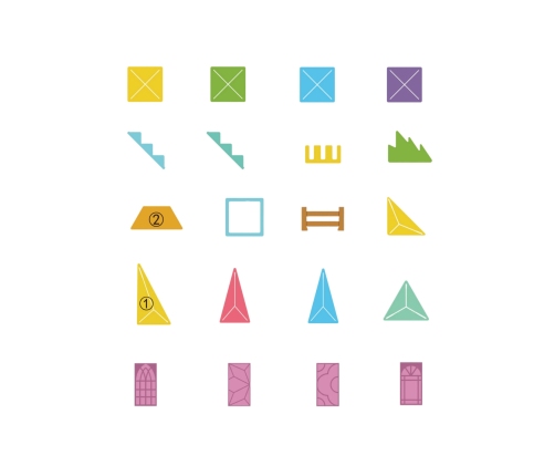 WOOPIE Klocki Magnetyczne Konstrukcyjne 3D Zestaw Edukacyjny Bajkowy Zamek 55el.