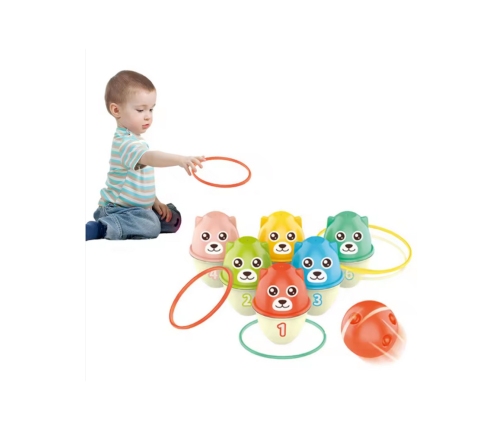 WOOPIE Kręgle Dla Dzieci Kolorowe Misie 3w1