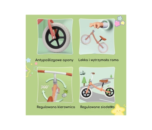 WOOPIE Rowerek Biegowych Dziecięcy Pomarańczowy – Lekki, Bezpieczny, Wytrzymały