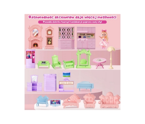 WOOPIE Domek Dla Lalek Willa Ogrodowa 156el.