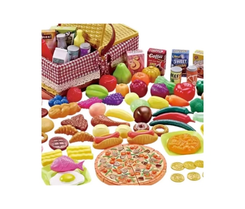 WOOPIE Kosz Piknikowy Owoce Warzywa Fast Food Zestaw XXL 103el.