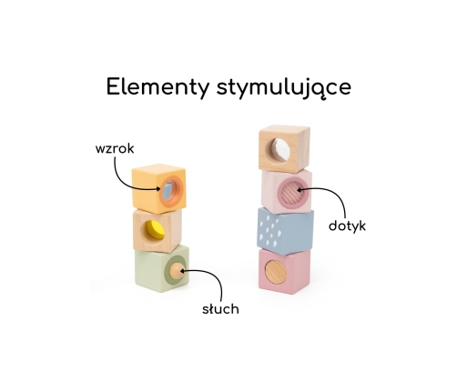 VIGA Drewniane Klocki Sensoryczne PolarB