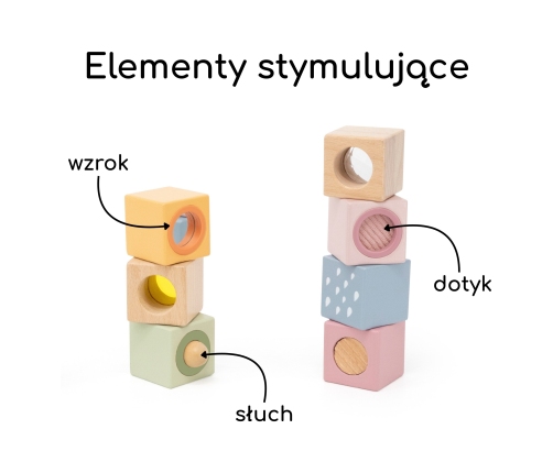 VIGA Drewniane Klocki Sensoryczne PolarB