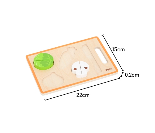 VIGA Drewniana Układanka Edukacyjna Montessori Warzywa do Krojenia