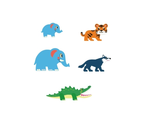 WOOPIE Klocki Magnetyczne Konstrukcyjne 3D Zestaw Edukacyjny Zwierzęta Dżungli 45el.