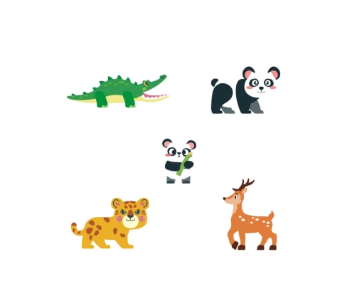 WOOPIE Klocki Magnetyczne Konstrukcyjne 3D Zestaw Edukacyjny Rzadkie Zwierzęta 45el.