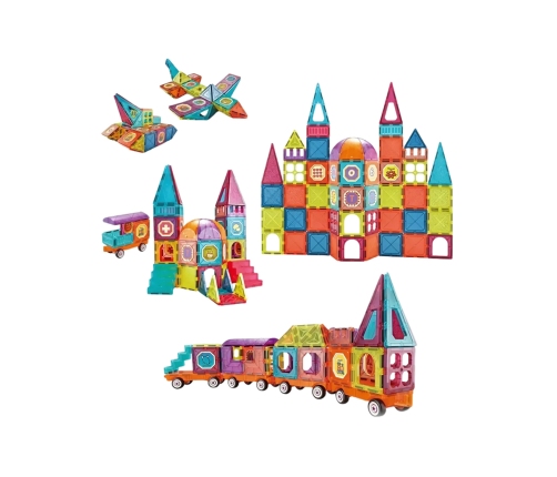 WOOPIE Klocki Magnetyczne 3D Zestaw Pociąg 71el.