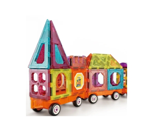 WOOPIE Klocki Magnetyczne 3D Zestaw Pociąg 71el.