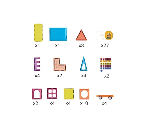 WOOPIE Klocki Magnetyczne 3D Zestaw Pociąg 71el.