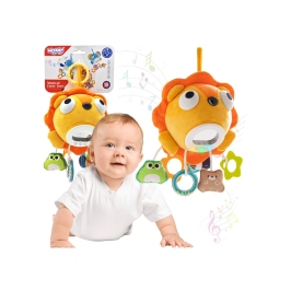 WOOPIE Baby Pluszowy Lew Maskotka Interaktywna Przytulanka Muzyczna z Zawieszkami i Gryzakami