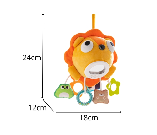 WOOPIE Baby Pluszowy Lew Maskotka Interaktywna Przytulanka Muzyczna z Zawieszkami i Gryzakami