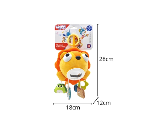 WOOPIE Baby Pluszowy Lew Maskotka Interaktywna Przytulanka Muzyczna z Zawieszkami i Gryzakami