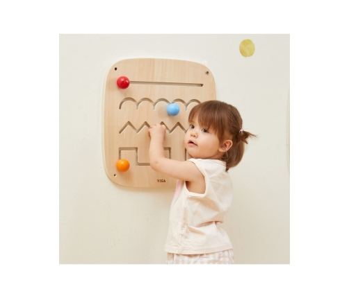 VIGA Drewniana Tablica Manipulacyjna Sensoryczna Labirynt