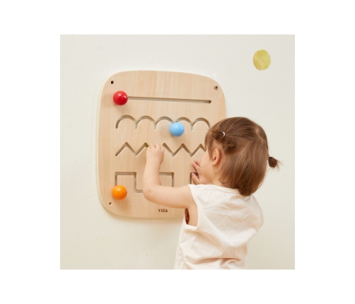 VIGA Drewniana Tablica Manipulacyjna Sensoryczna Labirynt