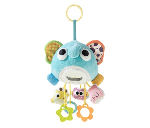 WOOPIE Baby Pluszowy Słonik Maskotka Interaktywna Przytulanka Muzyczna z Zawieszkami i Gryzakami