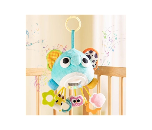 WOOPIE Baby Pluszowy Słonik Maskotka Interaktywna Przytulanka Muzyczna z Zawieszkami i Gryzakami