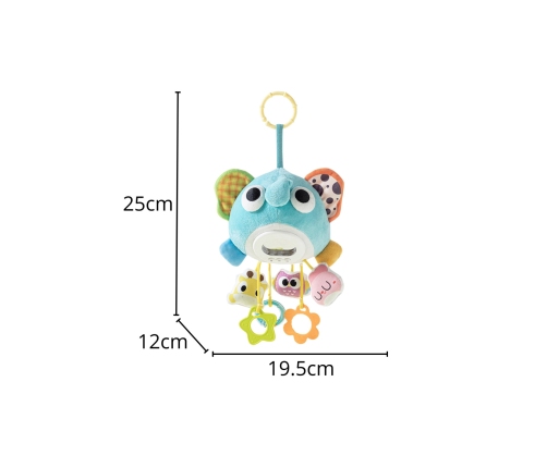 WOOPIE Baby Pluszowy Słonik Maskotka Interaktywna Przytulanka Muzyczna z Zawieszkami i Gryzakami