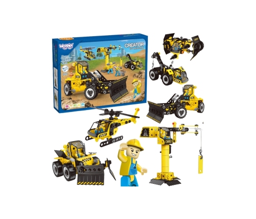 WOOPIE Klocki Konstrukcyjne Zbuduj Pojazdy Budowlane 8 Modeli STEAM