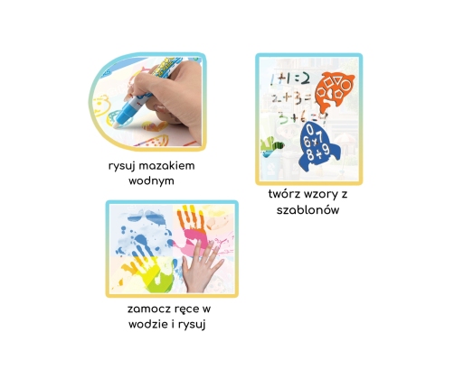 WOOPIE Mata Wodna do Malowania dla Dzieci z Dinozaurami + Akcesoria