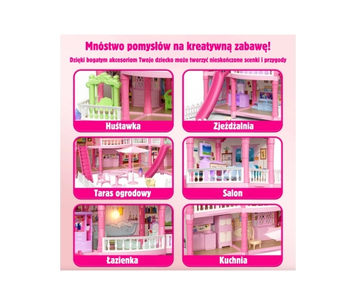 WOOPIE Domek dla Lalek Villa z Akcesoriami i Lalką 296el.