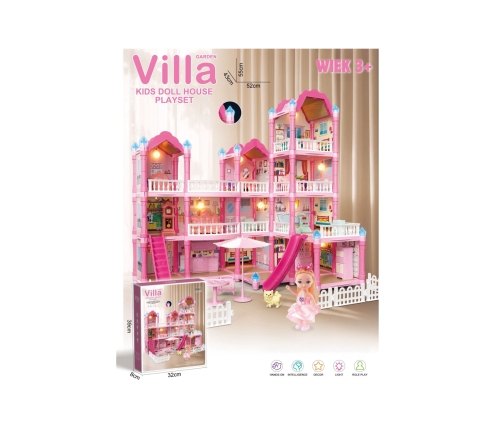 WOOPIE Domek dla Lalek Villa z Akcesoriami i Lalką 296el.