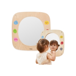 VIGA Drewniana Tablica z Lustrem i Emotkami