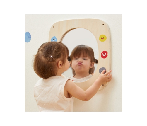 VIGA Drewniana Tablica z Lustrem i Emotkami