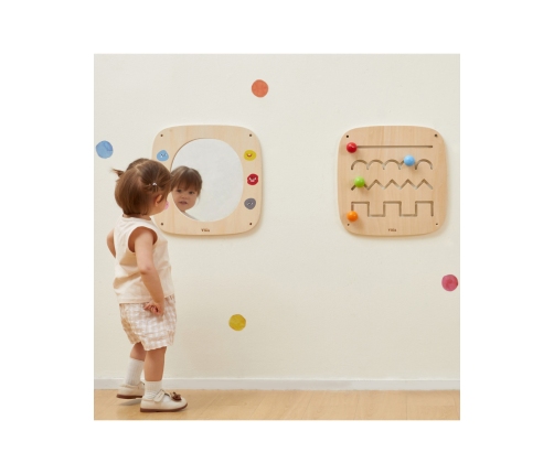VIGA Drewniana Tablica z Lustrem i Emotkami