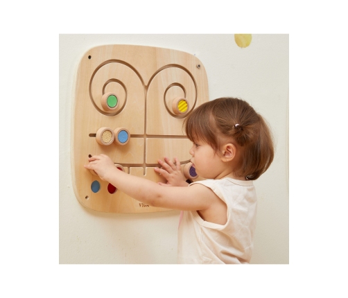 VIGA Drewniana Tablica Manipulacyjna Sensoryczna Labirynt Dotknij i Dopasuj
