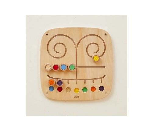 VIGA Drewniana Tablica Manipulacyjna Sensoryczna Labirynt Dotknij i Dopasuj